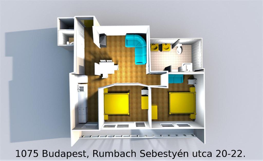 Půdorys ubytování Asbóth Taylor Apartment
