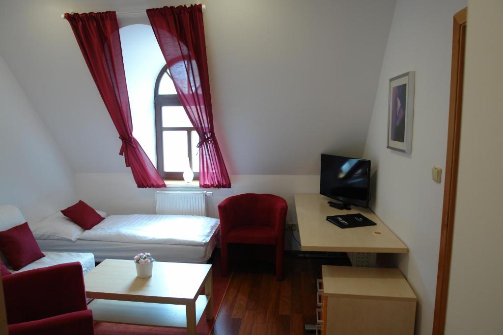 TV a/nebo společenská místnost v ubytování Hotel Střelnice