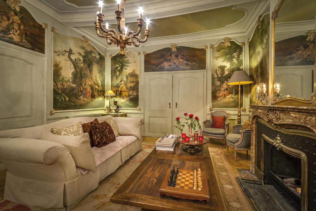 Posezení v ubytování B&B Maison le Dragon