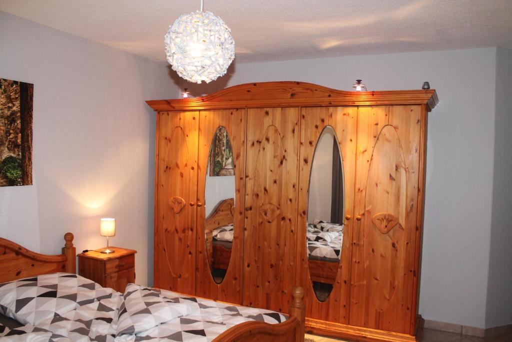 Postel nebo postele na pokoji v ubytování Ferienwohnung "Gecko"
