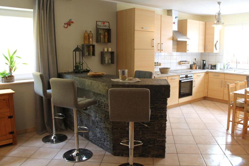 Kuchyň nebo kuchyňský kout v ubytování Ferienwohnung "Gecko"