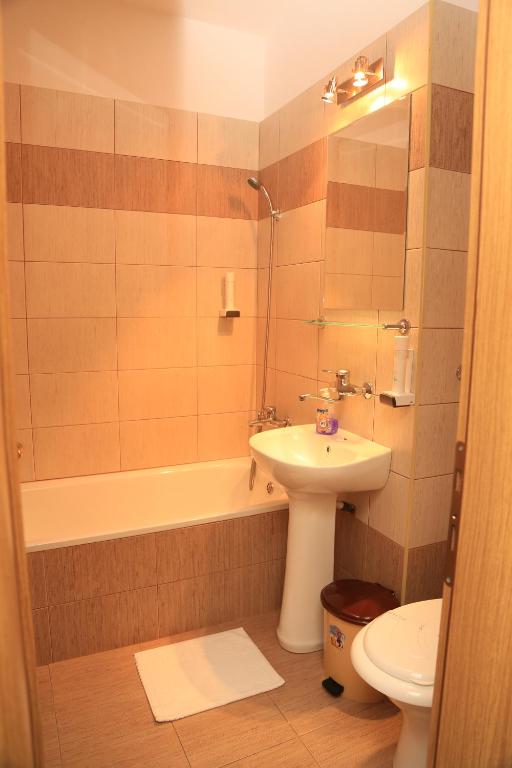 Koupelna v ubytování Hotel Muresul Health Spa