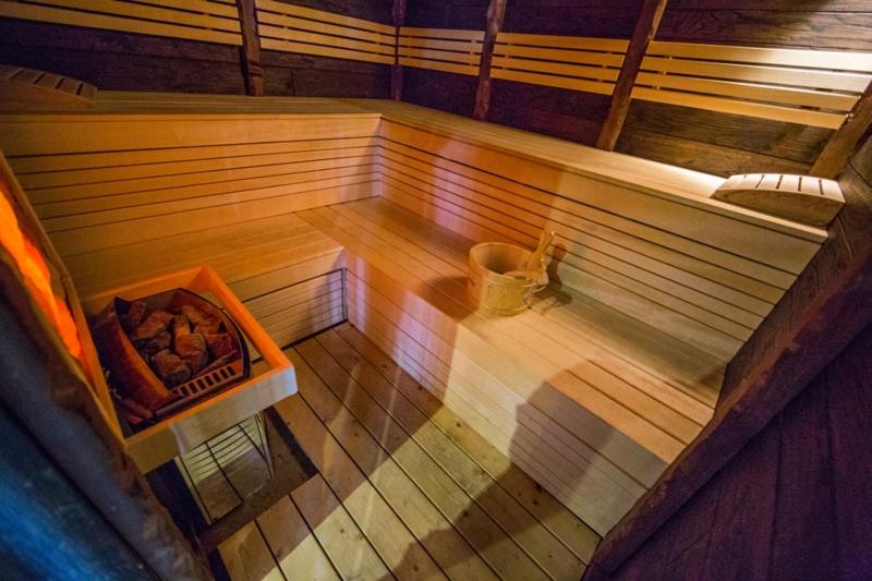 Koupelna v ubytování Hotel Leshten