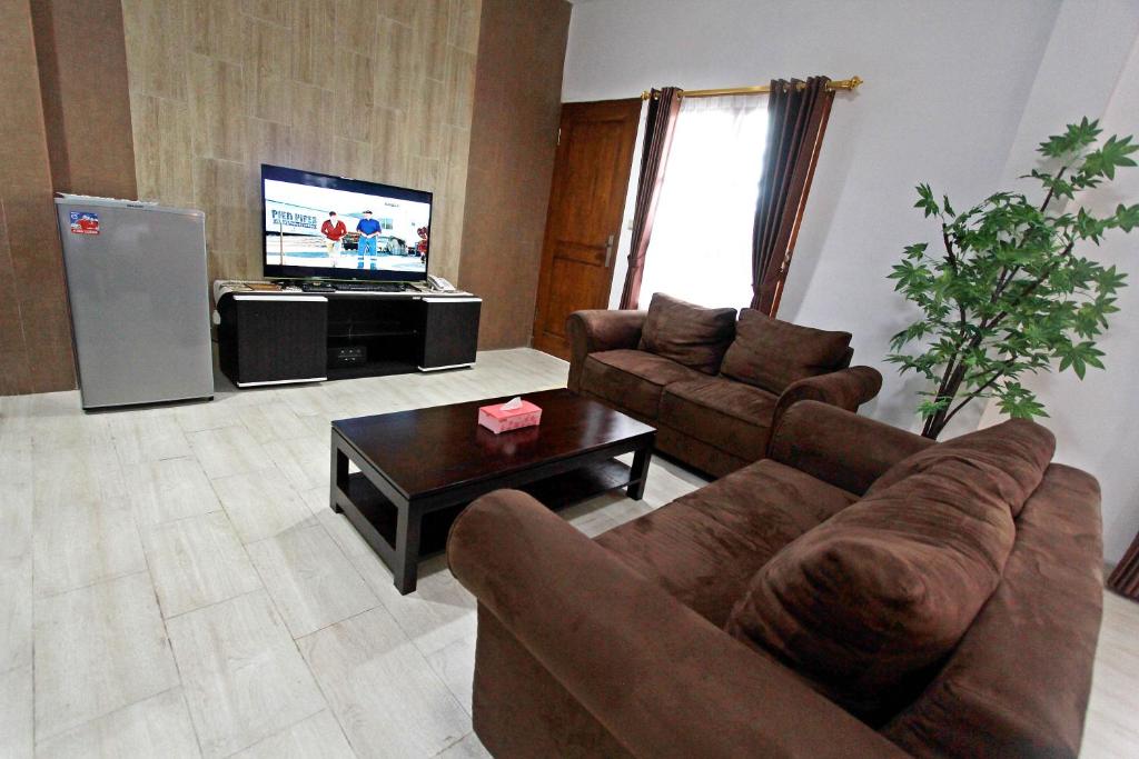 Posezení v ubytování BeOne House Jogja