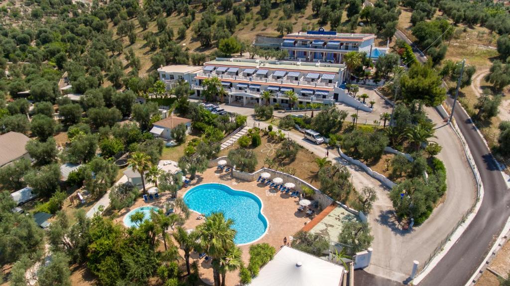an aerial view of a resort with a pool at Residence Paradise in Peschici