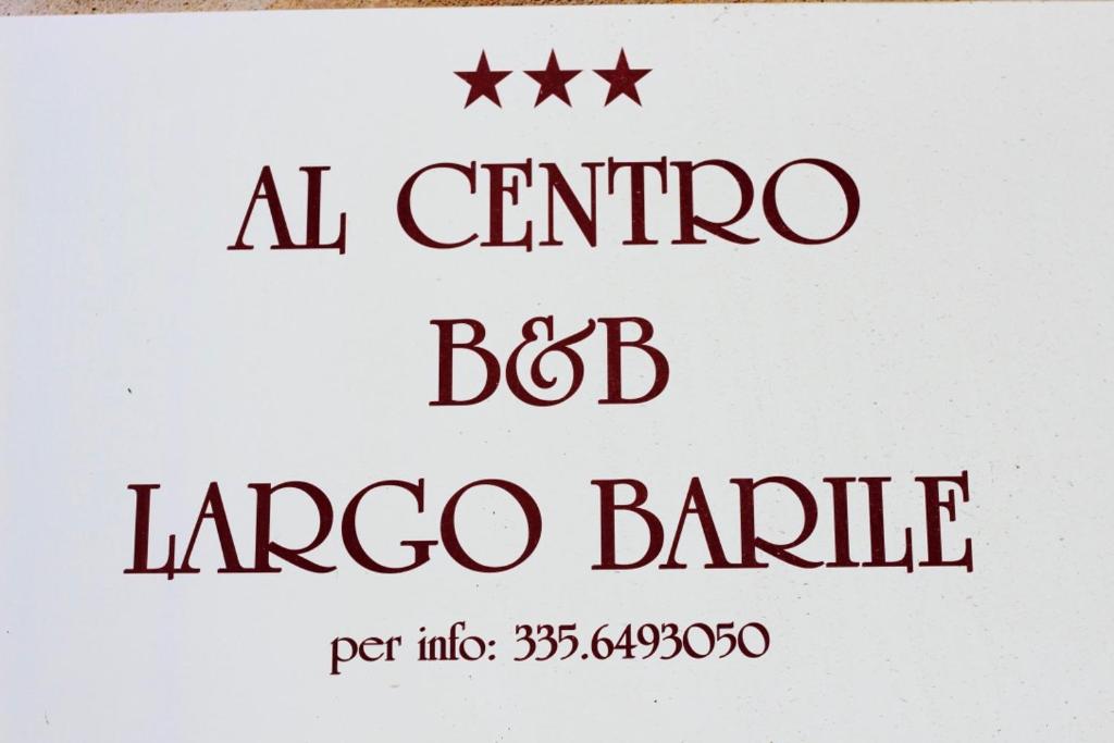 Πιστοποιητικό, βραβείο, πινακίδα ή έγγραφο που προβάλλεται στο B&B Largo Barile