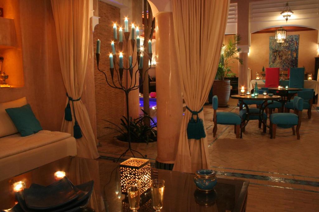 Posezení v ubytování Riad Turquoise
