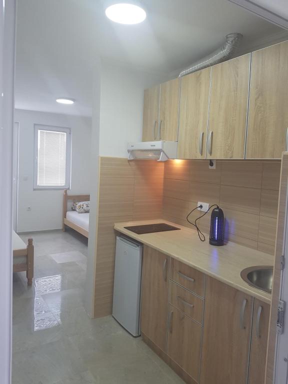 Kuchyň nebo kuchyňský kout v ubytování Apartmani Vila Ebra
