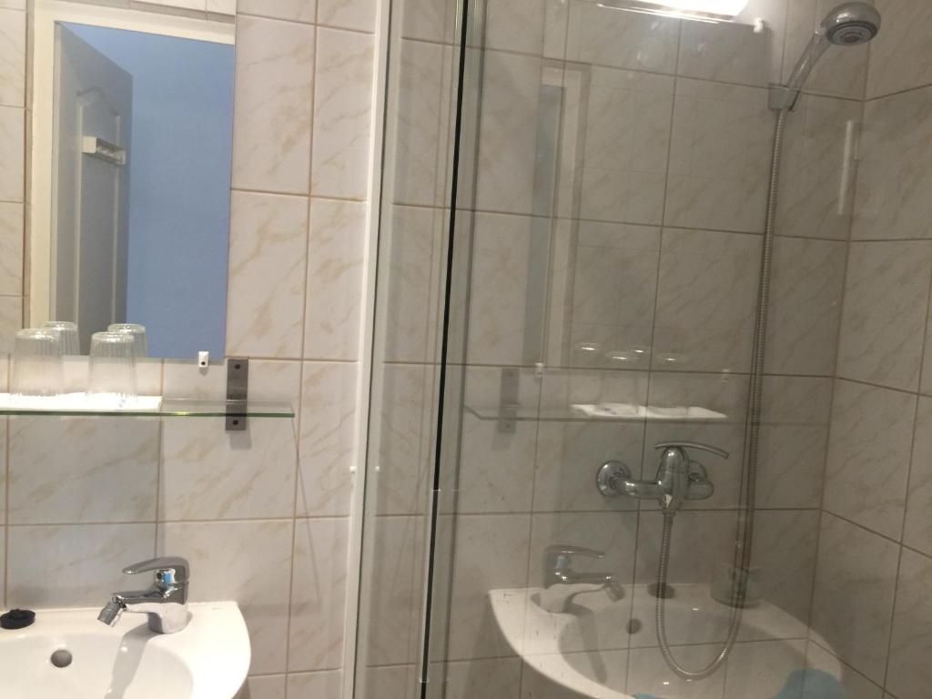Koupelna v ubytování Omega Guesthouse Budapest