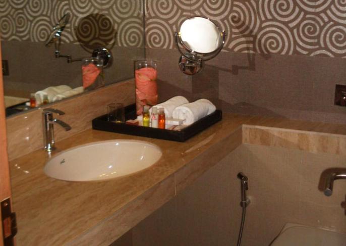 Koupelna v ubytování Hotel Sai Inn