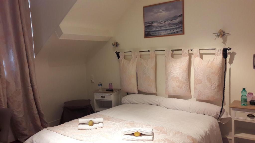 Postel nebo postele na pokoji v ubytování Logis Hôtel et Restaurant du Dauphin