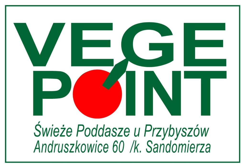 ein grün-weißes Schild mit den Worten v grün Punkt in der Unterkunft Swieże Poddasze u Przybyszów in Andruszkowice