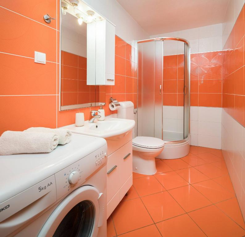 Koupelna v ubytování Pavao Apartments