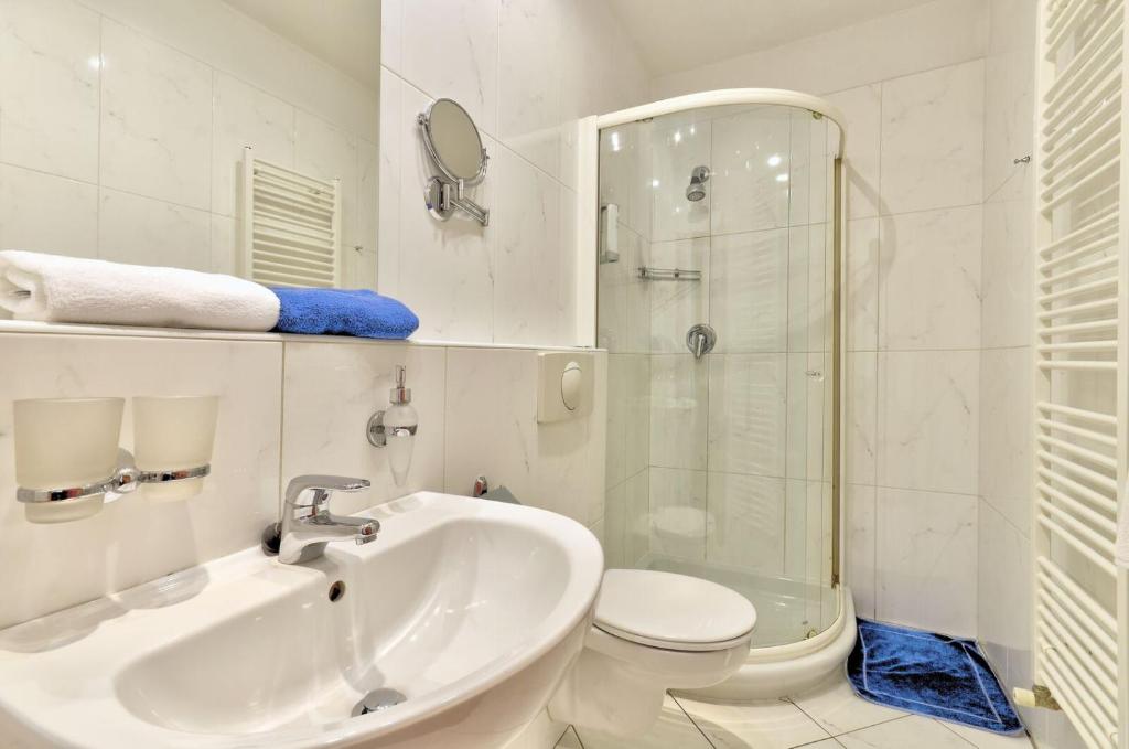 Koupelna v ubytování Hotel Villa Conti