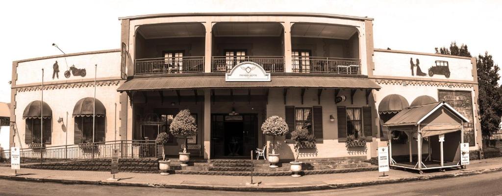 a black and white photo of a building at Premier Hotel and Spa Cullinan in Cullinan