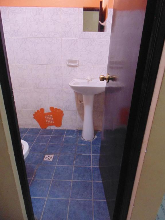 图皮萨Hostal Coronel Pedro Arraya的带水槽和马桶的浴室