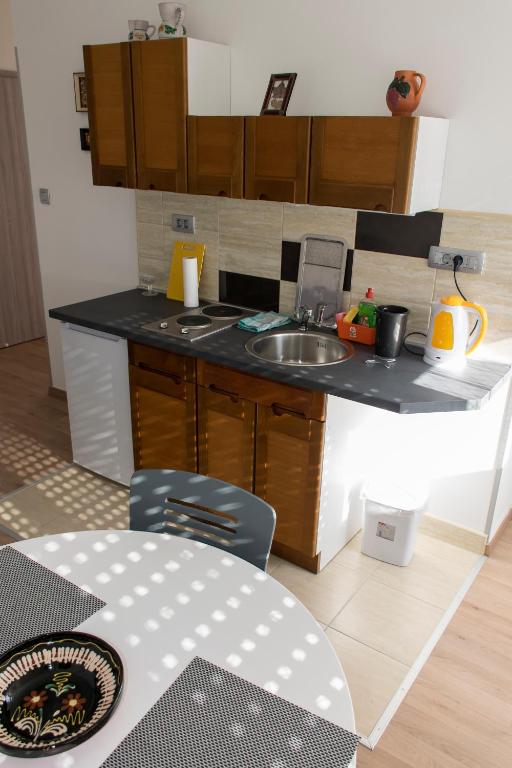 Kuchyňa alebo kuchynka v ubytovaní Apartmani Borko