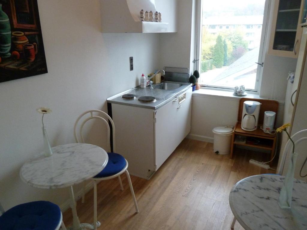 Kuchyň nebo kuchyňský kout v ubytování Hotel Aabenraa