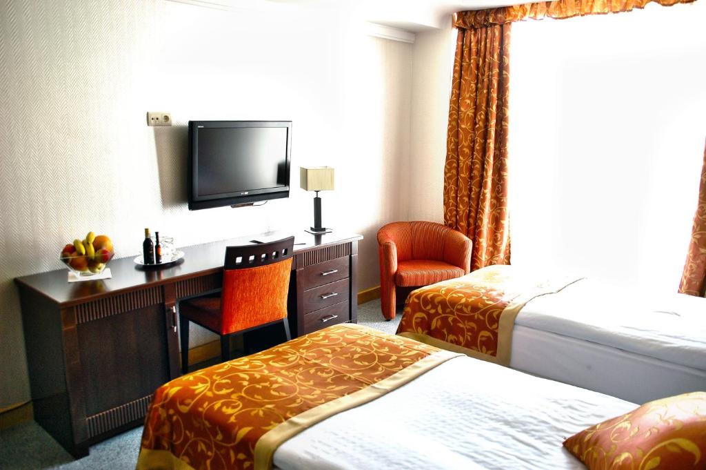 Posteľ alebo postele v izbe v ubytovaní Actor Hotel Budapest