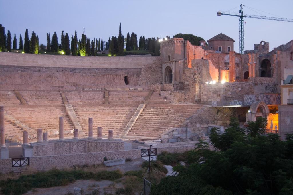 an amphitheatre in the ancient city of jerusalem at Piso Teatro Romano in Cartagena