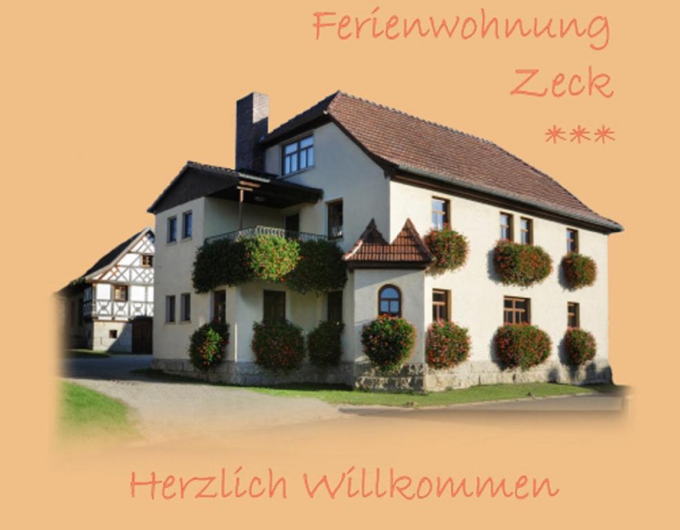 a rendering of a house with the words fez kitcheninnon at Ferienwohnung Zeck in Bad Staffelstein