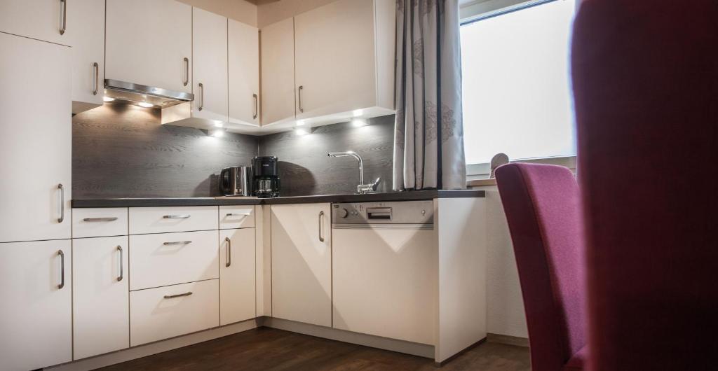 Kuchyň nebo kuchyňský kout v ubytování Apart Hotel Arno