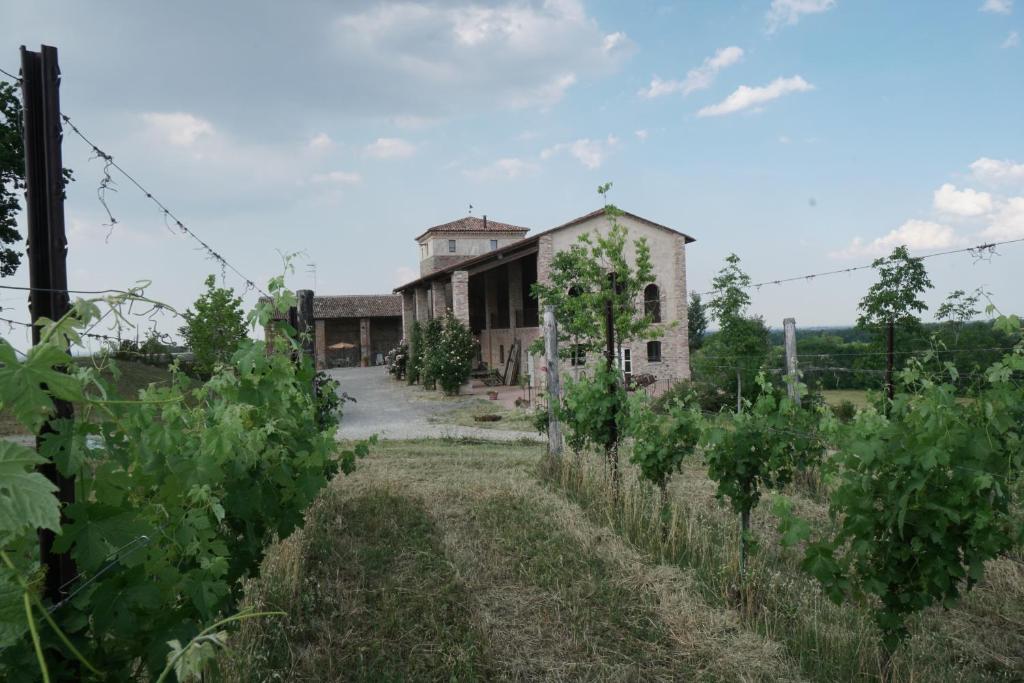 un viejo edificio en medio de un campo en Agriturismo Ca' Preda en San Giorgio Piacentino