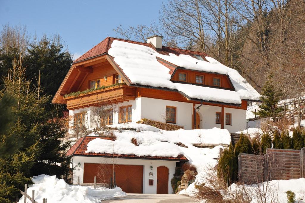 ザンクト・ミヒャエル・イム・ルンガウにあるLandhaus Weger St. Michael im UNESCO Biosphärenparkの雪に覆われた家