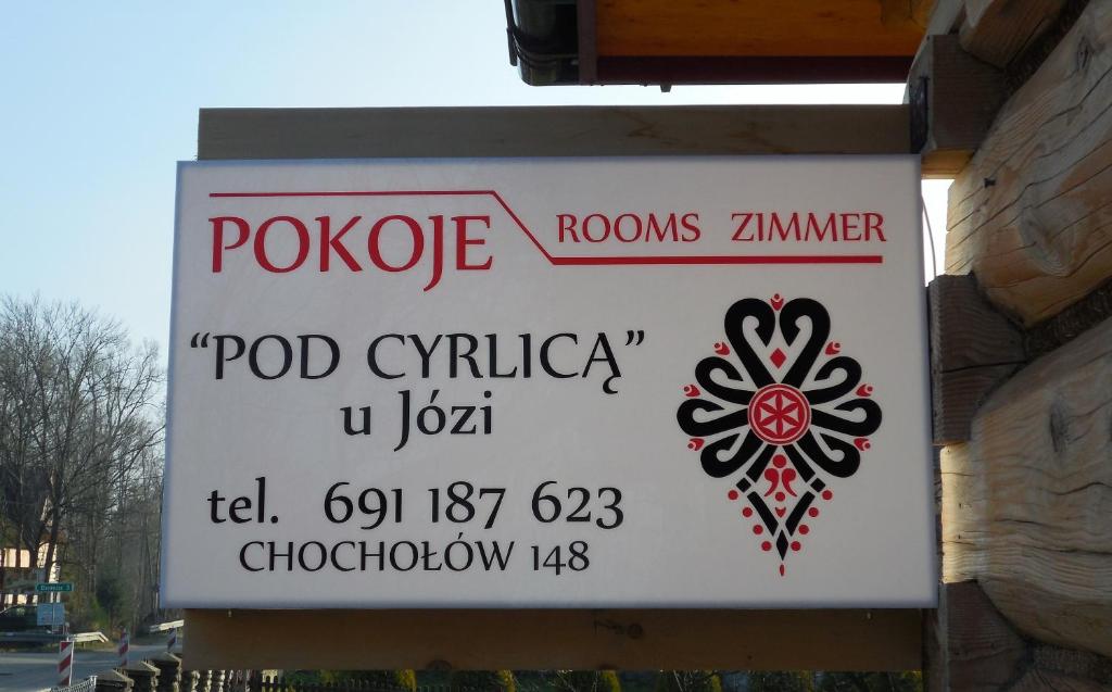 Certifikát, ocenenie alebo iný dokument vystavený v ubytovaní Pokoje Pod Cyrlicą u Józi