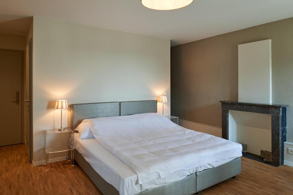 Postel nebo postele na pokoji v ubytování Aparthotel Hine Adon Fribourg