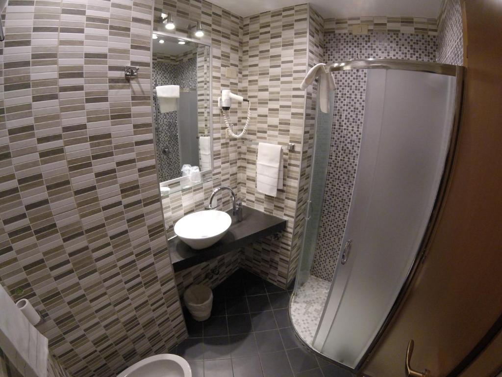 Koupelna v ubytování Hotel Perugino