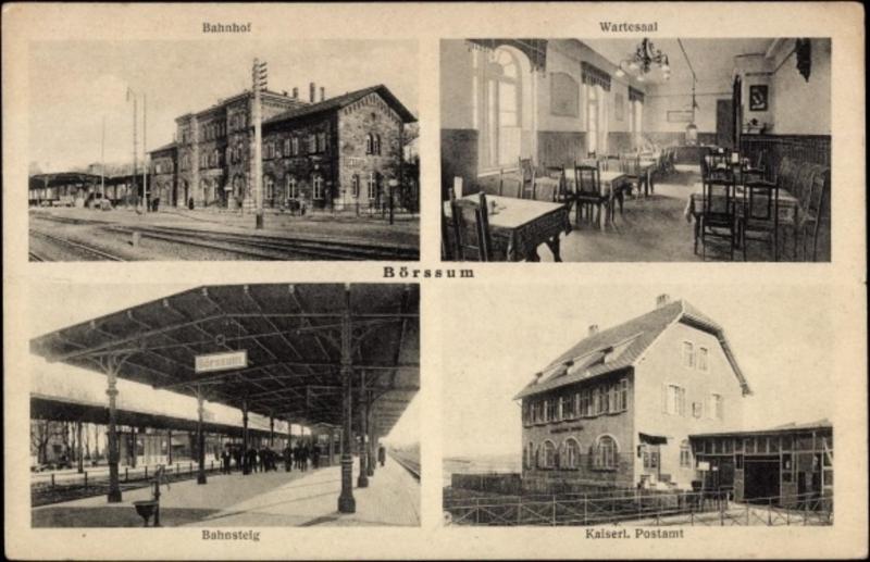 a group of four pictures of a train station at Stefan Appel in Börßum