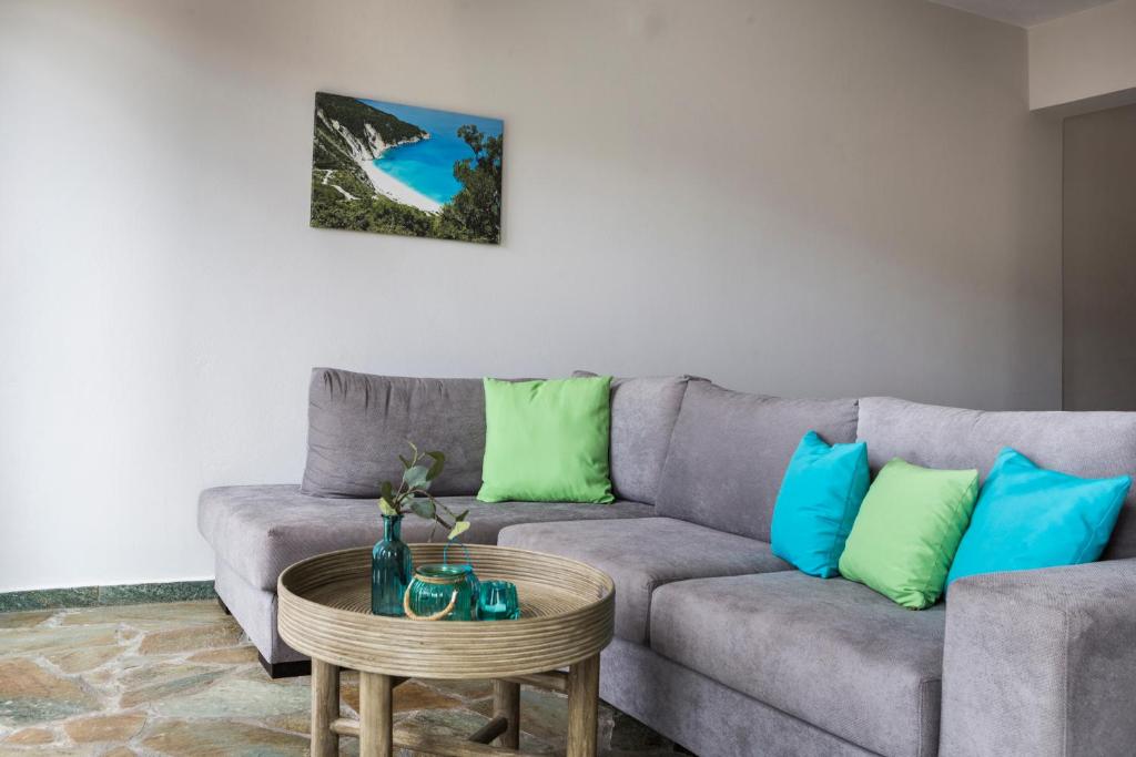 منطقة جلوس في Myrtos View Apartments