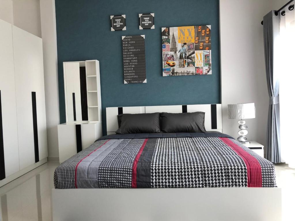 Postel nebo postele na pokoji v ubytování Samui Paca place