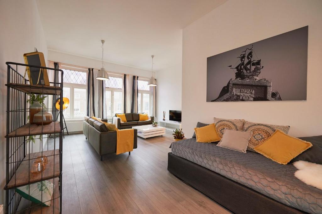 Posezení v ubytování Harlingen oldtown apartment