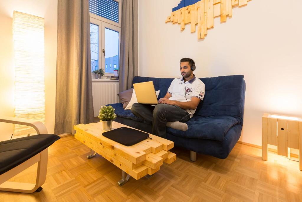 Część wypoczynkowa w obiekcie Stunning Apartment Vienna Central Station