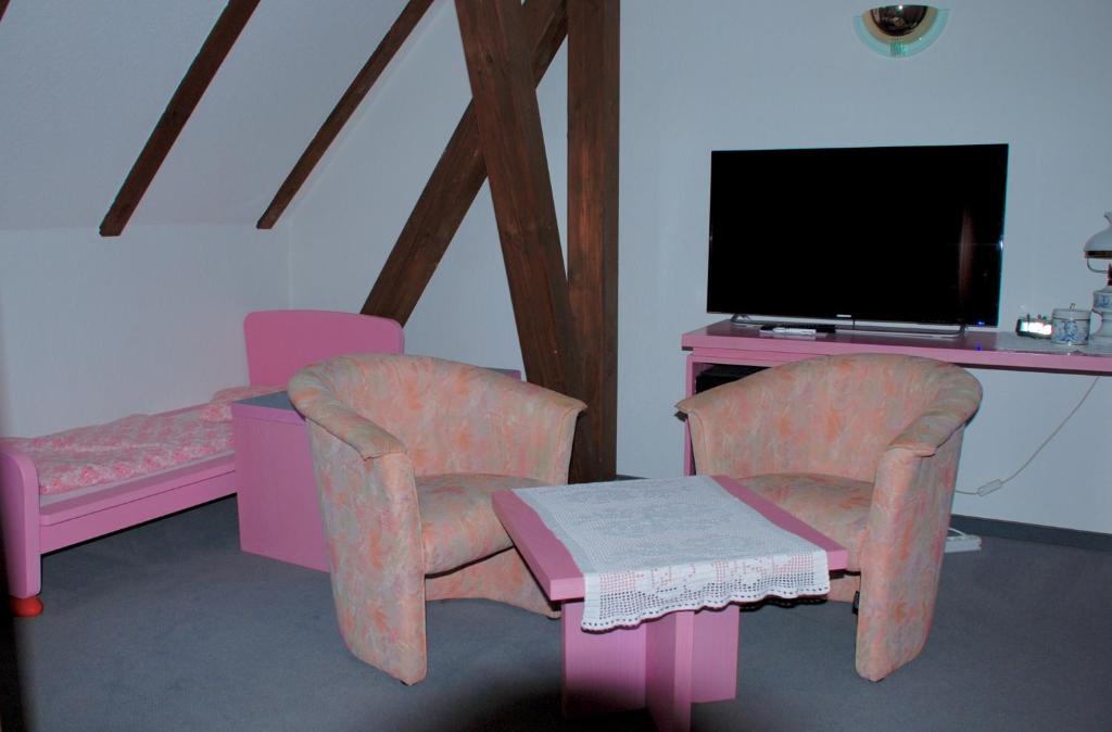 TV a/nebo společenská místnost v ubytování Pension Tannenspitze