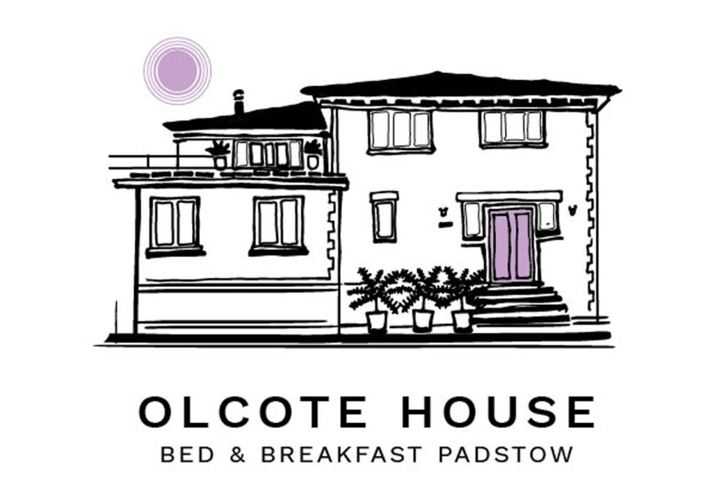 a sketch of an orange house with a red and breakfast bathroom at Olcote House in Padstow