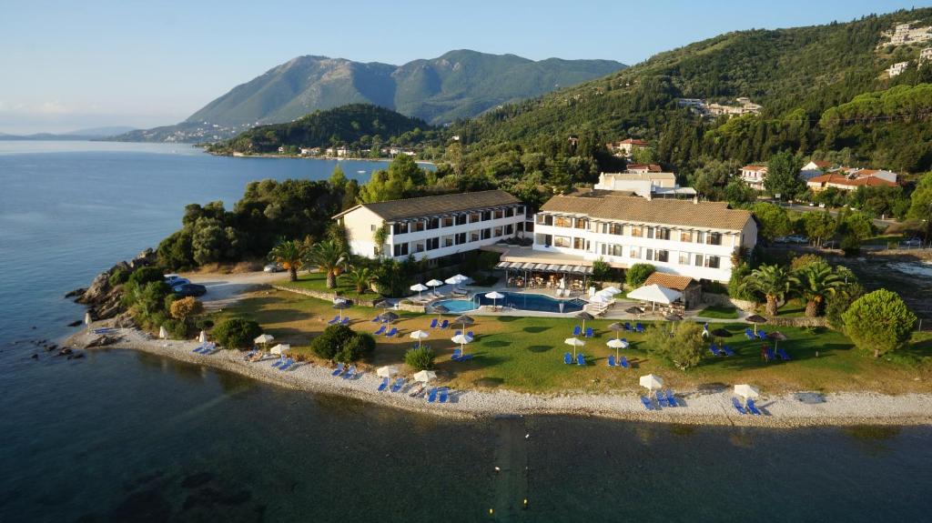 an aerial view of a resort on an island in the water at Porto Ligia in Lygia