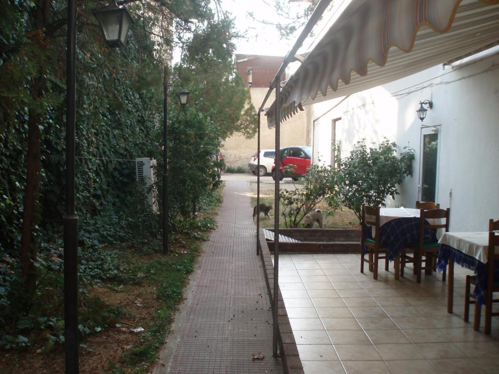 A garden outside Hotel Orfeas