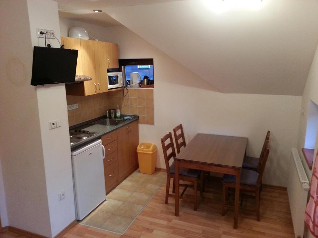 Kuchyň nebo kuchyňský kout v ubytování Harrachov Apartman