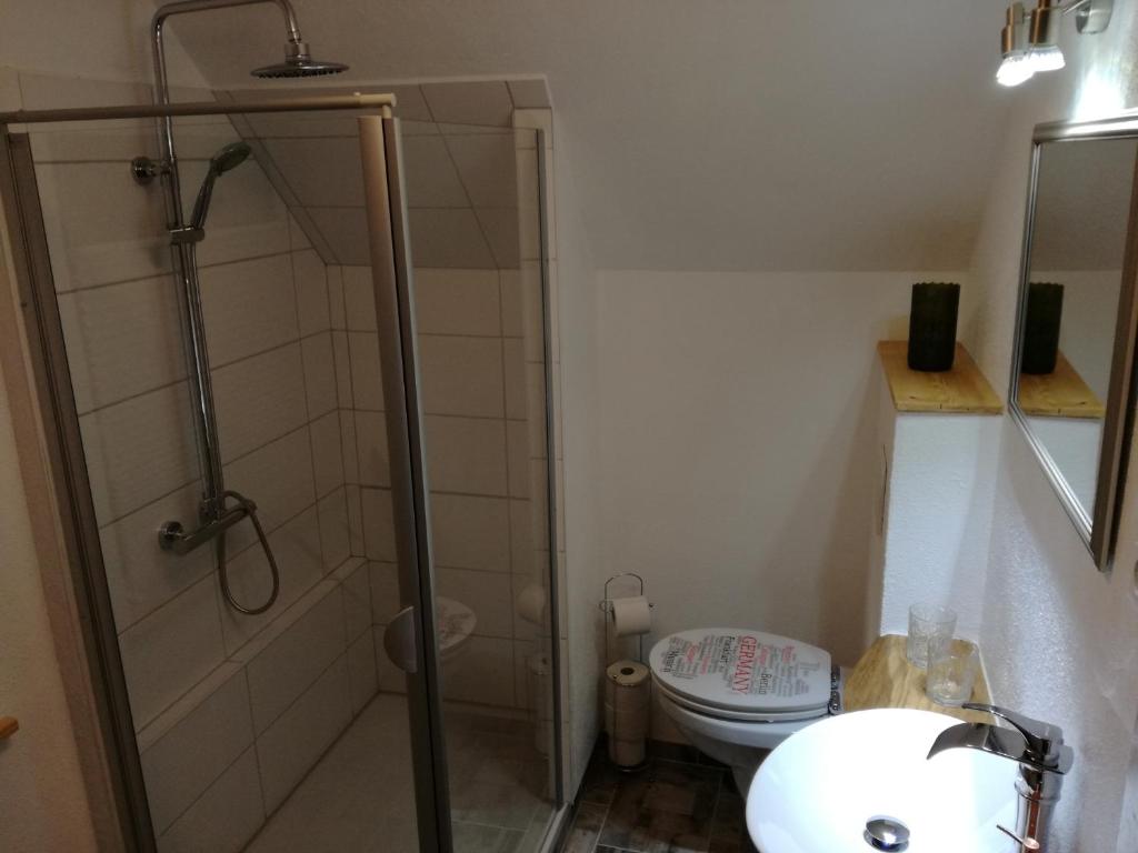 Koupelna v ubytování Ferienwohnung Beeden - zur Glasschmiede