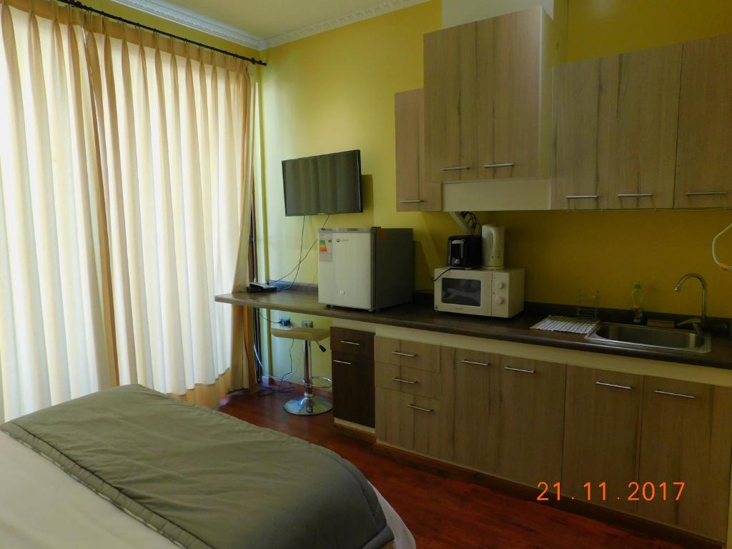 Kuchyň nebo kuchyňský kout v ubytování Apart Hotel Uman