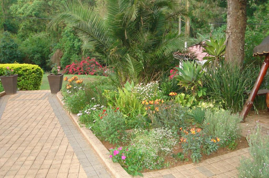 einen Garten mit vielen verschiedenen Blumen und Pflanzen in der Unterkunft Taunton House B&B in Pietermaritzburg