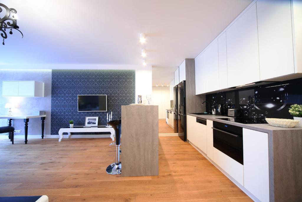 Kuchyň nebo kuchyňský kout v ubytování Kazimierz Friendhouse Apartments