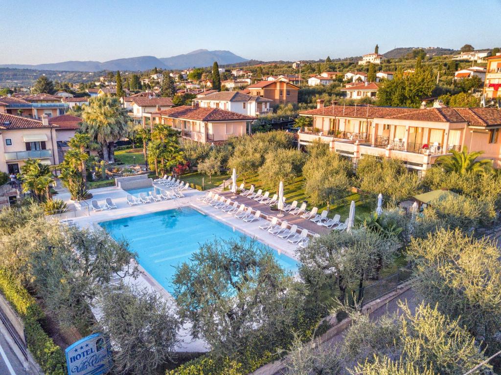 an aerial view of a resort with a swimming pool at Hotel Villa Olivo Resort in Bardolino