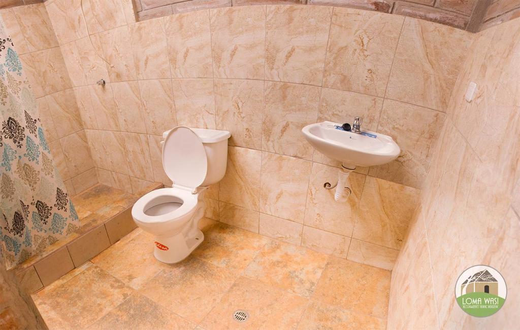 Koupelna v ubytování Casa Hotel Loma Wasi en Cotacachi