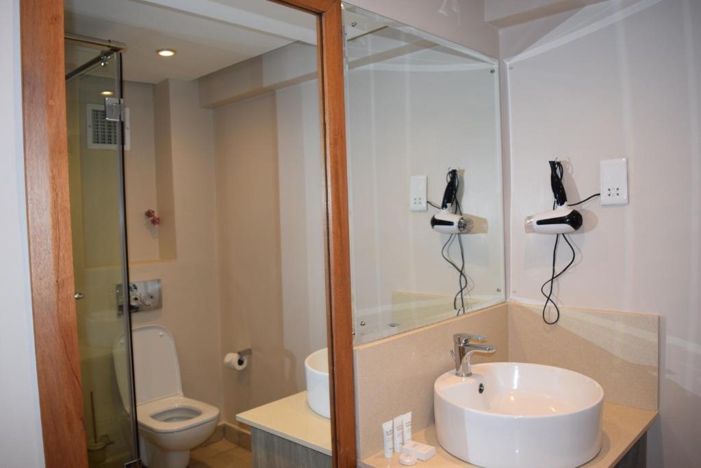 Koupelna v ubytování Hillpark Hotel