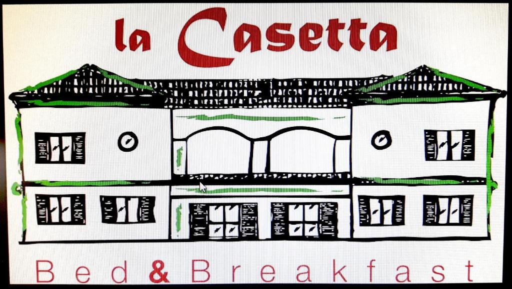 un dibujo de un edificio con las palabras "la casita bed and breakfast" en La Casetta, en Campogalliano