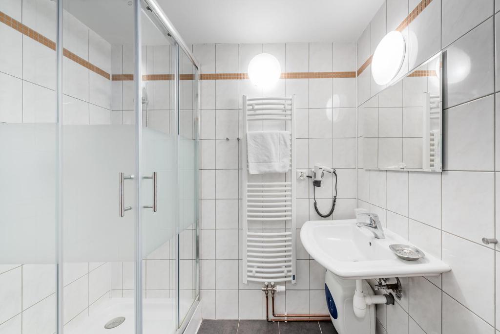 Kúpeľňa v ubytovaní Hotel Pivovar Kácov